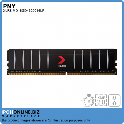 PNY XLR8 16GB DDR4 3200 Low Profile Desktop Gaming RAM - XMP 2.0 PNY XLR8 16GB DDR4 3200 Low Profile Desktop Gaming RAM - XMP 2.0